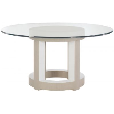 Bernhardt Axiom Linear Gray and White 54 Inch Round Dining Table