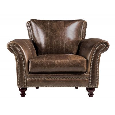 Leather Italia Butler Sofa Chair in Brown