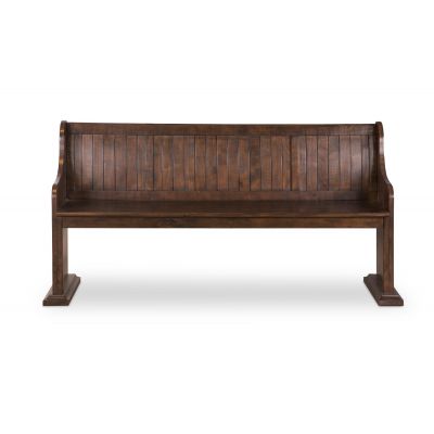 St.Claire Rustic Pine Dining Bench with Back