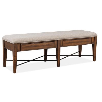 Bay Creek Toasted Nutmeg Bench with Upholstered Seat
