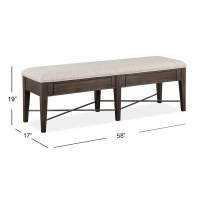 Westley Falls Graphite Bench with Upholstered Seat