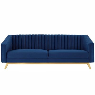Trussle Vertical Channel Tufted Performance Velvet Sofa Couch