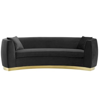 Kuddu Curved Performance Velvet Sofa Couch