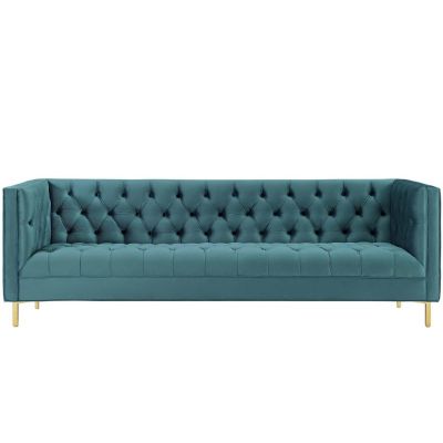 Kerta Tufted Button Performance Velvet Sofa Couch