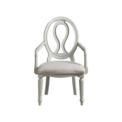 Universal Summer Hill French Gray Pierced Back Arm Chair 