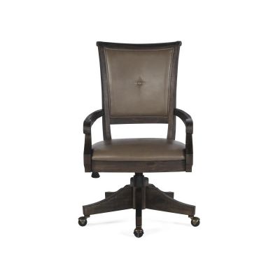 Sutton Place Weathered Charcoal Fully Upholstered Swivel Chair