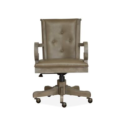 Tinley Park Dovetail Grey Fully Upholstered Swivel Chair