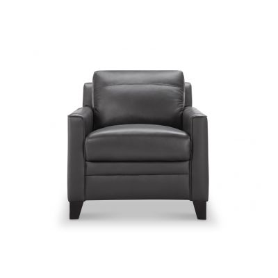 Leather Italia Fletcher Sofa Chair in Charcoal Leather