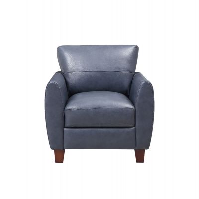 Leather Italia Traverse Sofa Chair in Blue Leather