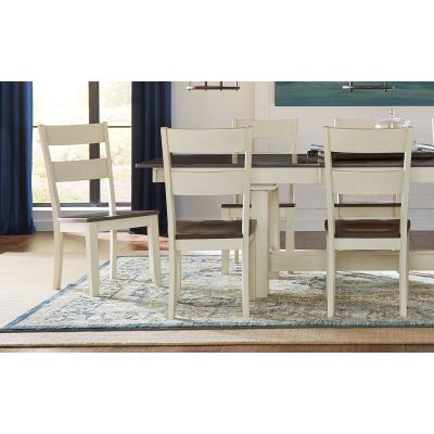 A-America Mariposa Ladderback Dining Side Chair in Chalk and Cocoa Beach Set fo 2