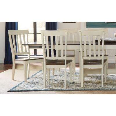 A-America Mariposa Slatback Dining Side chair in Chalk and Cocoa Beach Set fo 2