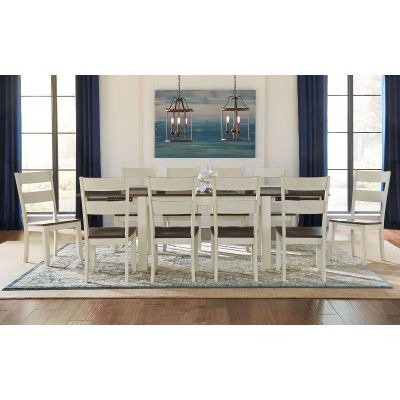 A-America Mariposa 64 Inch Two Tone Extendable Dining Table in Chalk and Cocoa Beach