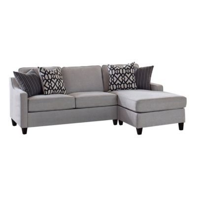 Trooper Sofa with Reversible Chaise Sectional in Grey