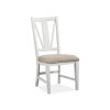 Heron Cove Chalk White Dining Side Chair with Upholstered Seat set of 2